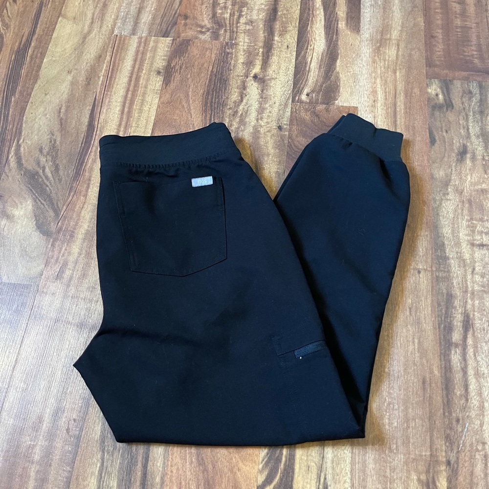 Figs Black Jogger Style Scrubs Pants Size Small